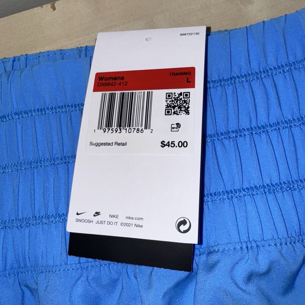 Nike Women Dri-FIT One High-Rise 3in Brief-Lined Training Shorts Blue DX6642-412 - Picture 5 of 8